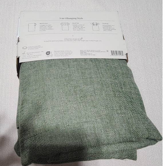 Threshold blackout curtain W 50'' x L 63'' Fern green Aruba - Picture 3 of 6